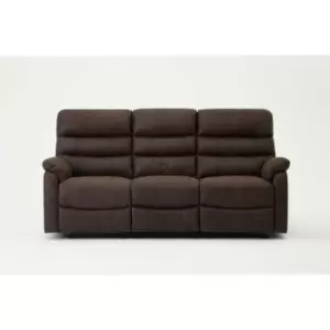 Image of Maxwell Brown Air Leather 3 Seater Recliner Sofa