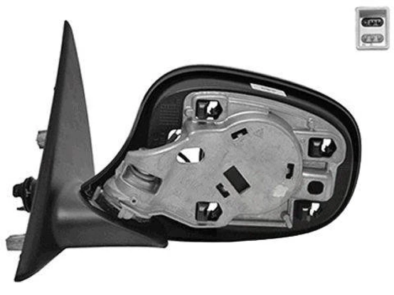 Image of VAN WEZEL 0667857U Wing mirror * HAGUS * Left, black, exterior mirror housing (fuselage type), Rough, without cap Outside Mirror (50)