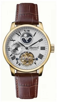 Image of Ingersoll Mens The Riff Automatic Brown Leather Strap Watch