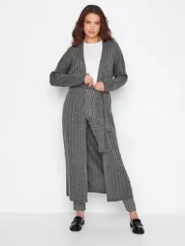 image of Long Tall Sally Longline Cardigan - Grey Marl, Grey, Size 14-16, Women