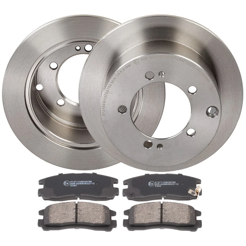 Image of RIDEX 3405B1867 Brake disc and pads set Rear Axle, Brake Disc Type: Solid, with acoustic wear warning Brake Set,disc brakes (3405)