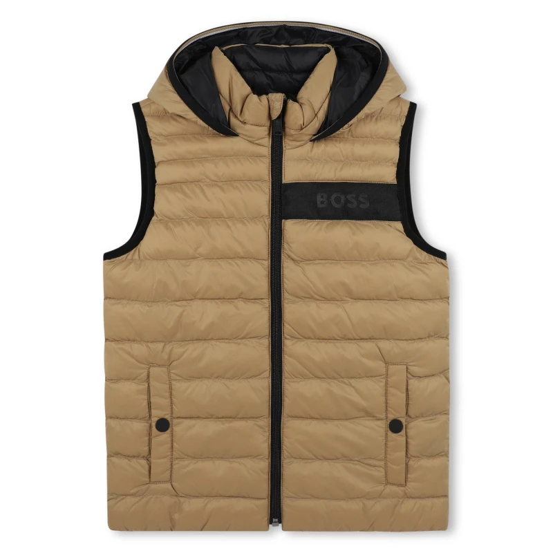 Image of Boss Reversible Gilet - Brown Brown 3 - 4 Years