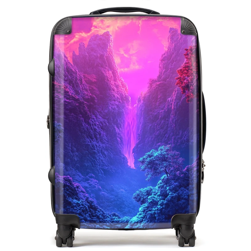 Image of Designer Luggage Elena Sable: 00025 Suitcase in Purple Size: Large Purple Unisex Large