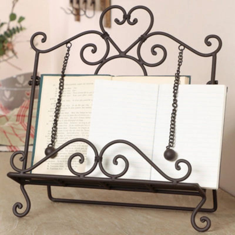 Image of Dibor Antique Brown Kitchen Recipe Cookbook Stand, Recipe Book Holder Brown Unisex