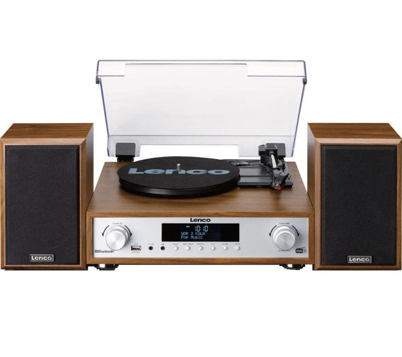 Image of Lenco Lenco MC-160WD Belt-Drive Turntable with Bluetooth - Oak