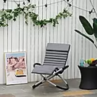 Image of OutSunny Rocking Chair Artificial Suede Grey