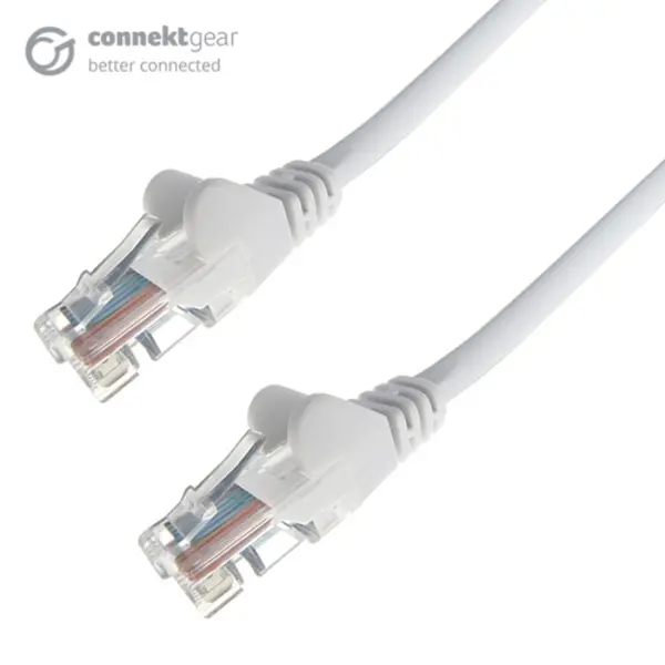 Image of Connekt Gear 15m RJ45 CAT5e UTP Stranded Flush Moulded Network Cable - 24AWG - White 28-0150W