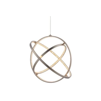 Image of Endon Collection Lighting - Endon Lighting Eternity - Integrated LED Pendant Matt Nickel Plate & Crystal (K5) Detail Dimmable IP20
