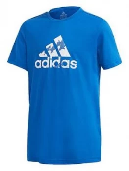 Image of Adidas Boys Aeroready Pantrme T-Shirt - Blue