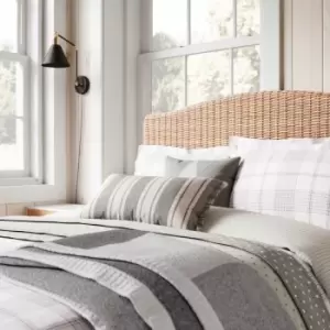 Image of Helena Springfield Classic Check Kingsize Duvet Cover Set, Grey