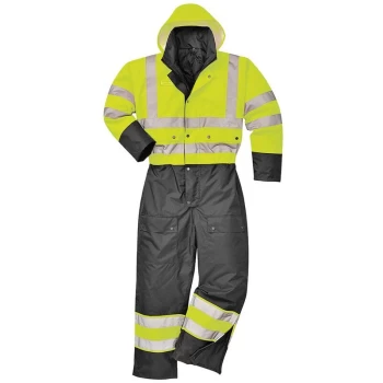 image of Portwest S485YBRL - sz L Hi-Vis Contrast Coverall - Lined - Yellow/Blue