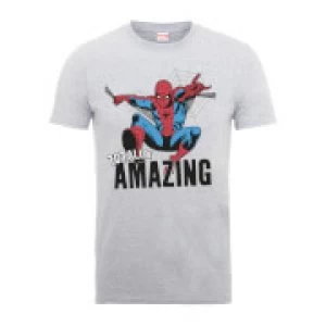 Image of Marvel Comics Spider-Man Totally Amazing Mens Grey T-Shirt - L