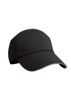 Image of Herringbone Contrast Colour Sandwich Peak Baseball Cap