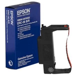 Image of Epson ERC-38B Black And Red Fabric Ink Ribbon Cartridge