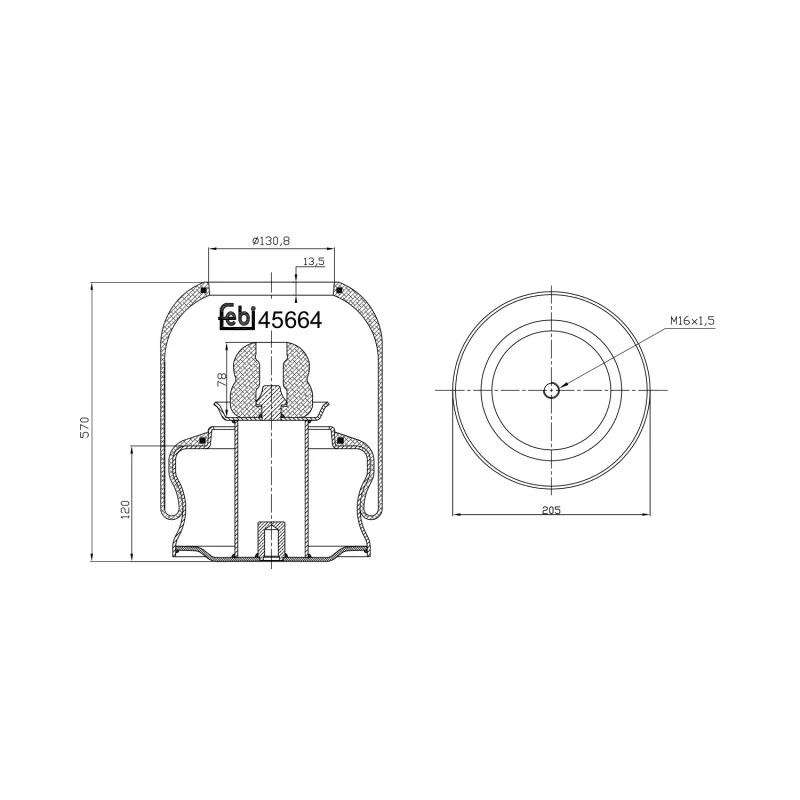 Image of FEBI BILSTEIN 45664 Boot, air suspension Rear Axle Boot,air suspension (324)
