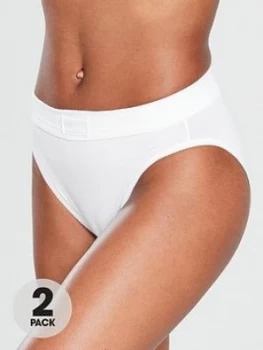 Sloggi 2 Pack Double Comfort Tai Briefs, White, Size 14, Women