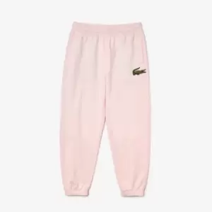 Image of Lacoste Unisex Organic Cotton Fleece Trackpants Size 6 - XL Light Pink