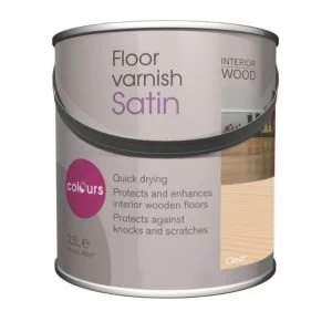 image of Colours Clear Satin Floor varnish 2.5L