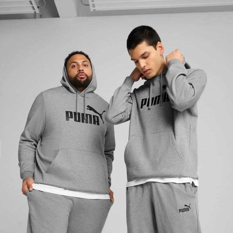 Image of Puma Essential Large Logo Hoodie grey Cotton XXL