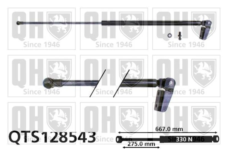 Image of QUINTON HAZELL Tailgate strut QUINTON HAZELL QTS128543