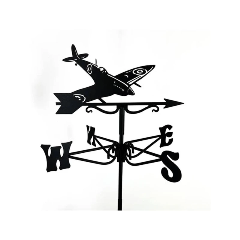 Image of Buttercup Farm Mini Spitfire Weathervane - Steel - L38 x W38 x H52cm - Black Unisex One Size