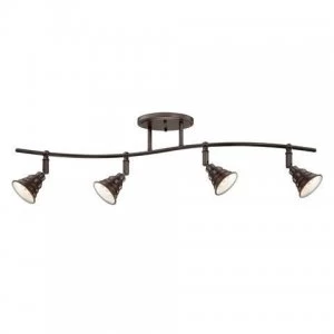 Image of 4 Light Ceiling Spotlight Bar Palladian Bronze, GU10