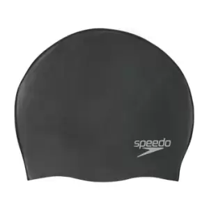 image of Speedo Plain Moulded Silicone Cap - Black