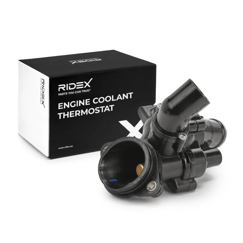 Image of RIDEX 316T0531 Engine thermostat Opening Temperature: 87°C, with gasket/seal, Synthetic Material Housing, with thermostat Thermostat,coolant (316)