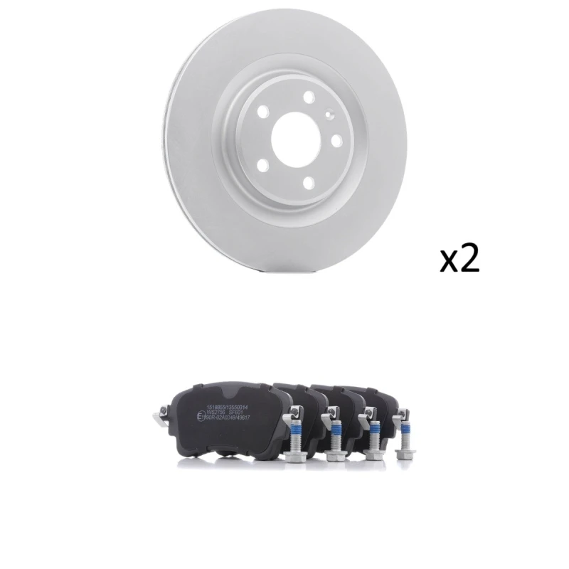 Image of RIDEX 3405B3478 Brake disc and pads set Rear Axle, Brake Disc Type: Vented, excl. wear warning contact Brake Set,disc brakes (3405)