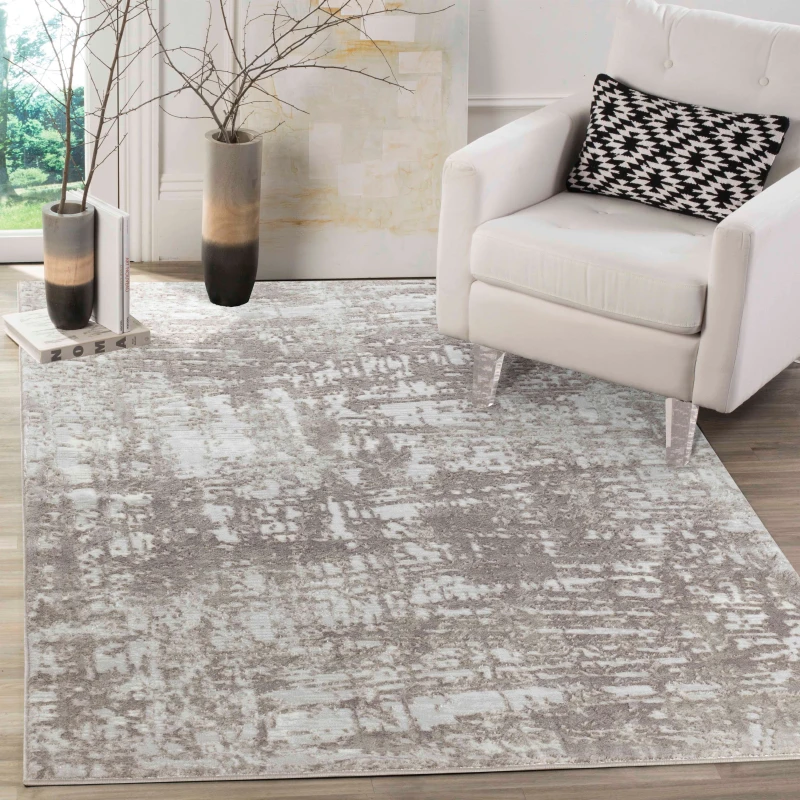 Image of Serenity Modern Abstract Lines Contemporary Area Rugs Stone 200X290 Cm