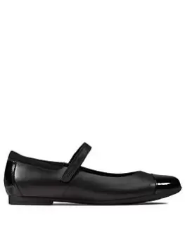 Image of Clarks Youth Scala Gem School Shoe, Black, Size 4 Older