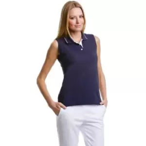 Image of Kustom Kit GamegearA Ladies Proactive Sleeveless Polo Shirt (10) (Raspberry/White)