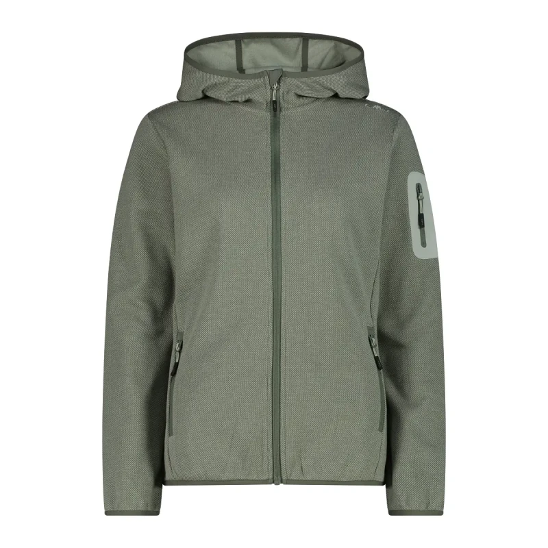 Image of CMP Womens Hoodie with Mesh Inserts CMP Knit-Tech Vert Female 2XS