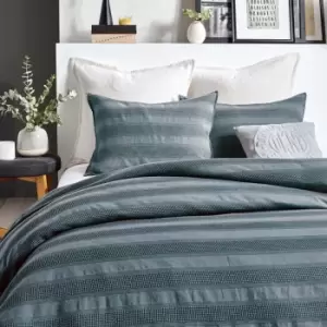 Image of DKNY Avenue Stripe Super Kingsize Duvet Cover, Denim