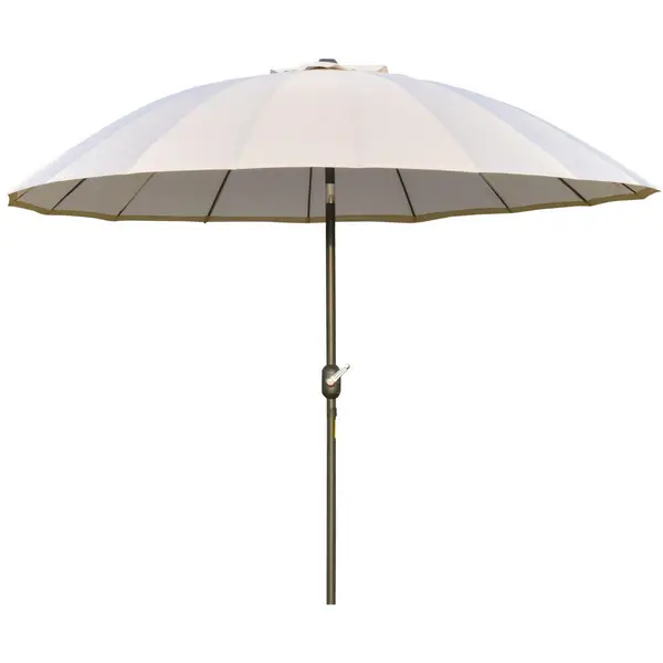 Image of Outsunny 2.5m Round Curved Adjustable Parasol Sun Umbrella Metal Pole White