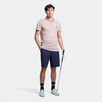 Image of Mens Golf Microstripe Polo - Nostalgic Pink/Free Pink - S