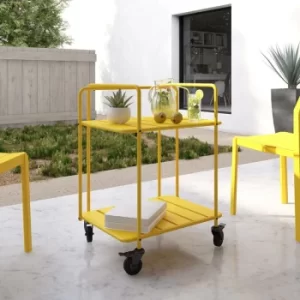 image of Novogratz Penelope Indoor Outdoor Serving Cart Food Drink Trolley Yellow