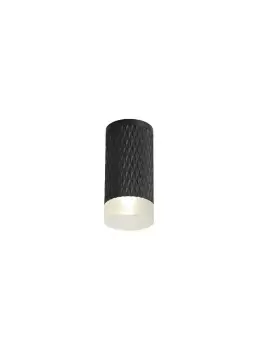Image of 1 Light 11cm Surface Mounted Ceiling GU10, Sand Black, Acrylic Ring