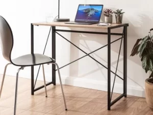 Image of GFW Bramwell Sonoma Oak Folding Desk Flat Packed