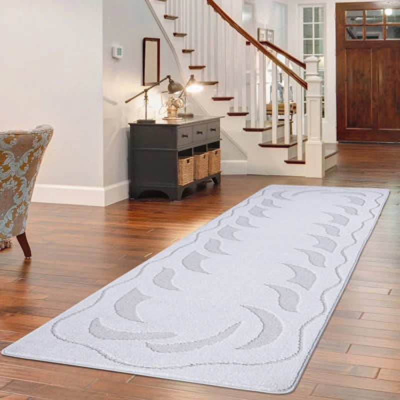 Image of Smart Living Smart Living Ovalack Heavy Duty Machine Washable Hallway Kitchen Non Slip Door Mat in Silver Size: 60cm x 110cm Silver 60cm x 110cm Uni