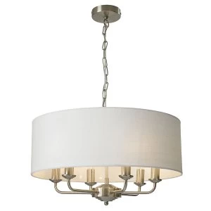 Image of Robert Dyas Village At Home Grantham 6-Light Ceiling Light - Nickel