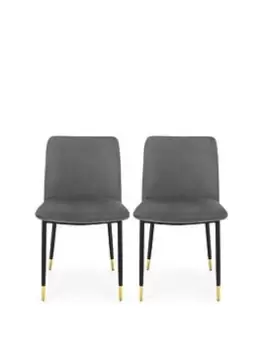 image of Julian Bowen Set Of 2 Delaunay Dining Chairs - Grey