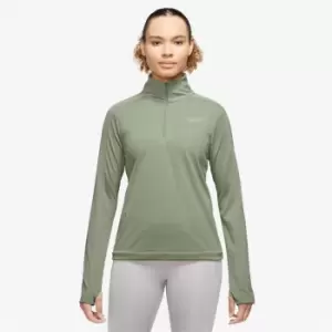 image of Nike Pacer Womens Long-Sleeve 1/2-Zip Running Top - Green