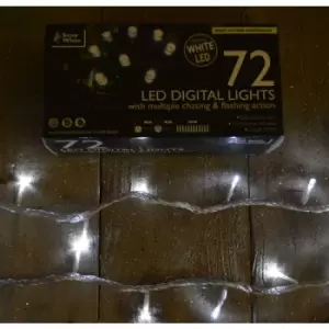 image of 72 LED Digital Outdoor Christmas Lights With Chasing/Flashing Lights In White