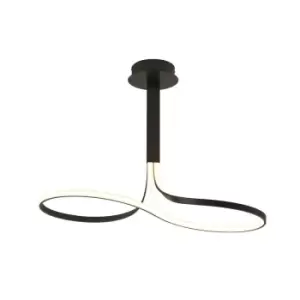 Image of Nur Semi Flush Ceiling Tall 40W LED 2800K, 3200lm, Dimmable Brown Oxide, Frosted Acrylic