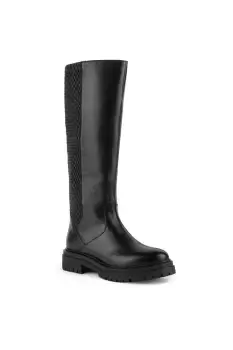 image of Black 'D Iridea J' Leather Boots