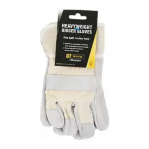 Image of CANADIAN HIGH QUALITY LEATHER RIGGER GLOVE - Grey - Grey - Beeswift