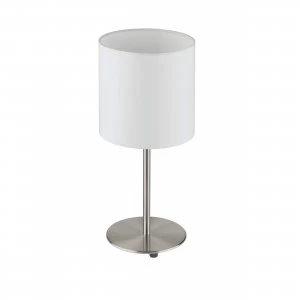 image of EGLO ES/E27 Table Lamp White Fabric Shade - 31594