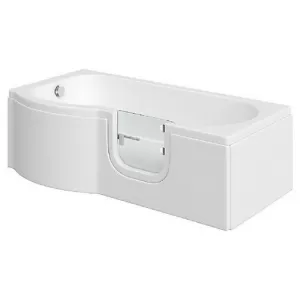 Image of Wickes Misa Compact P Shaped Right Hand Shower Bath - 1500mm