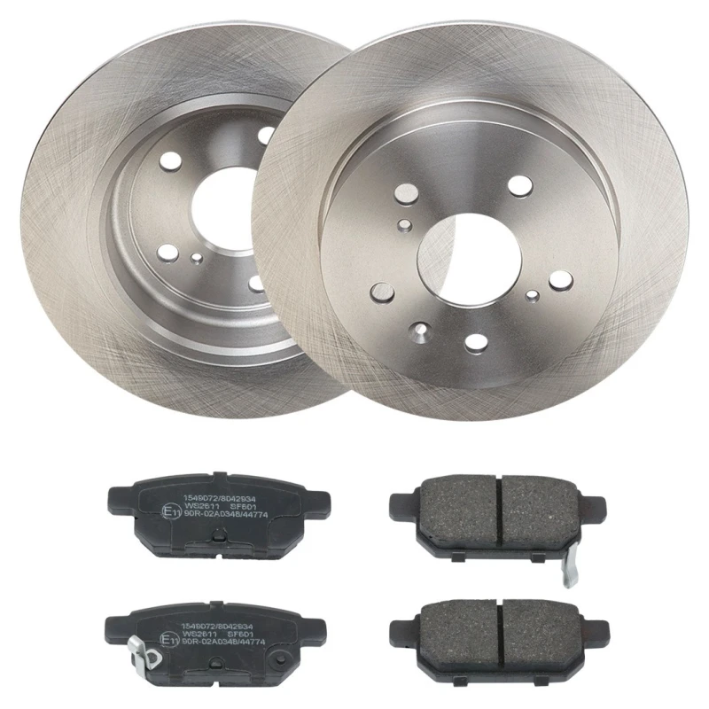 Image of RIDEX 3405B2344 Brake disc and pads set Rear Axle, Brake Disc Type: Solid, with acoustic wear warning Brake Set,disc brakes (3405)